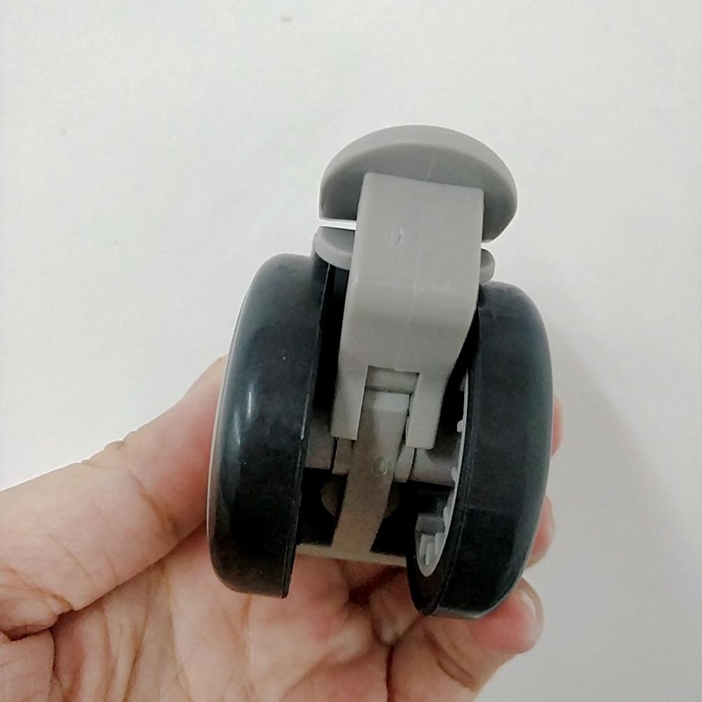 SSDJ 2 inch 50mm plastic screw 10x15mm single brake double castors wheels gray silent casters office furniture casters