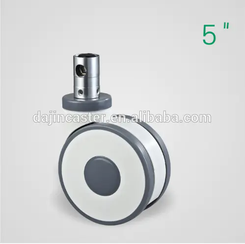 5 inch central lock medical equipment wheel castor