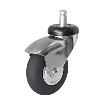 SSDJ American style 50mm 75 mm chrome plated medical casters wheels TPR castors with threaded stem