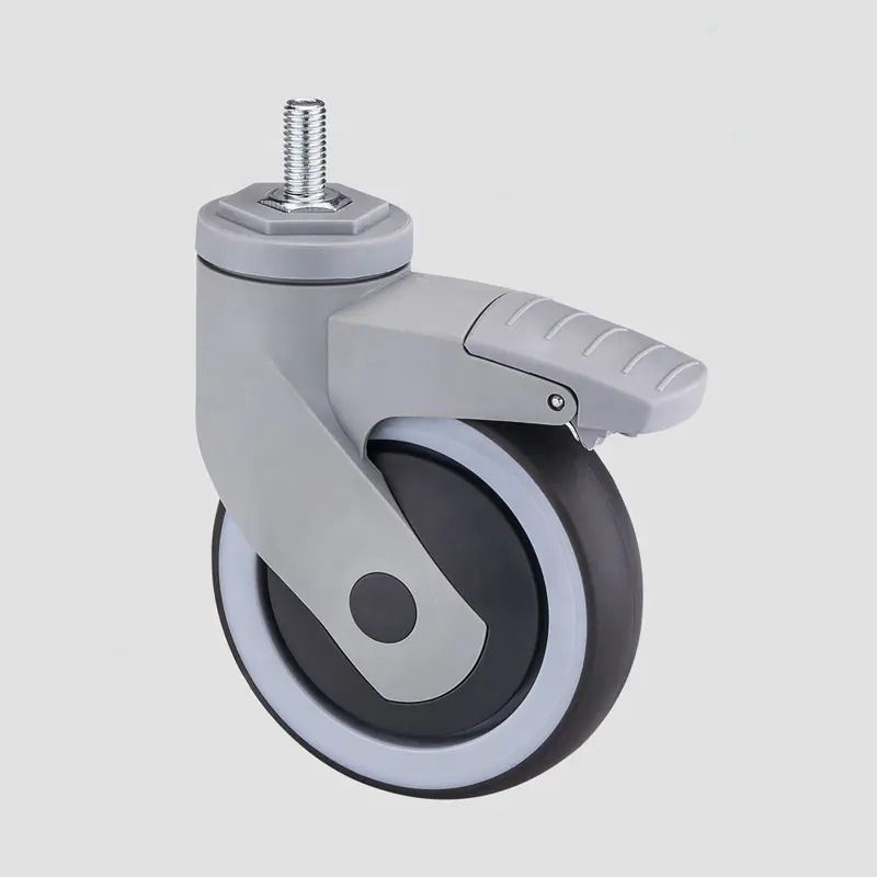 Popular 5 Inch Threaded Stem Swivel Medical Caster Wheel For Device