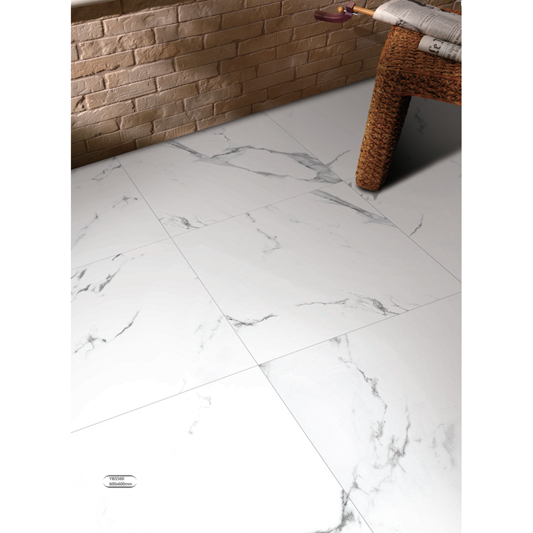 Super white shiny crystal ceramic floor tile