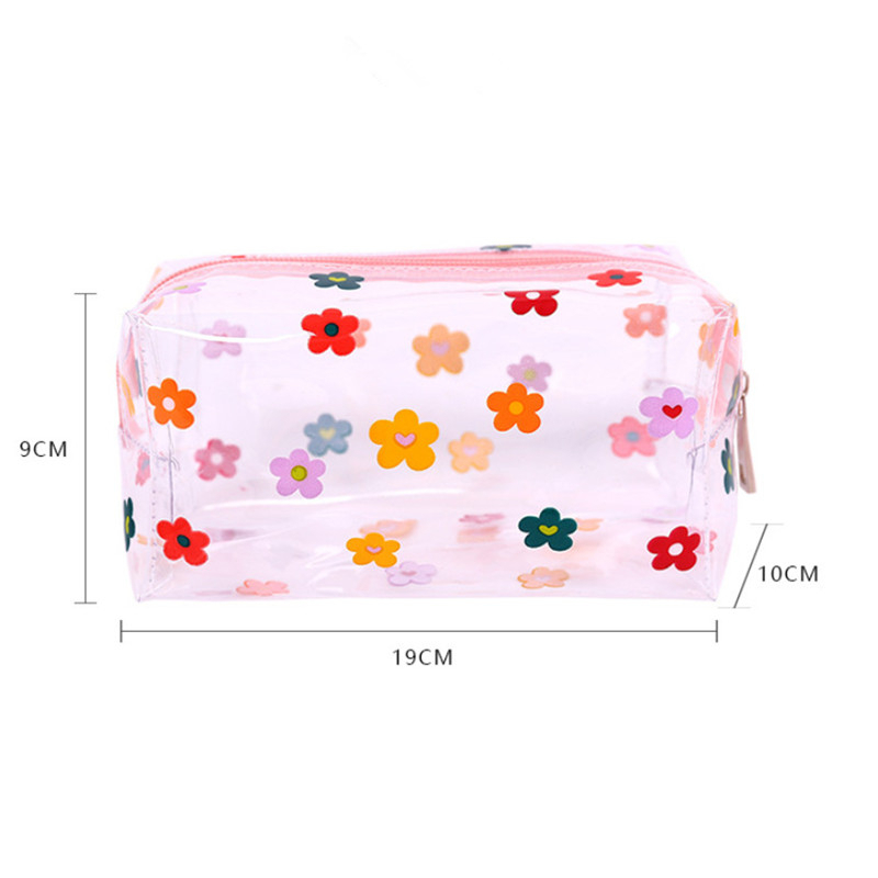 Girl Clear Cosmetic Bag PVC Transparent Makeup Bag for Women Waterproof Zipper Beauty Case Travel Toiletry Bags