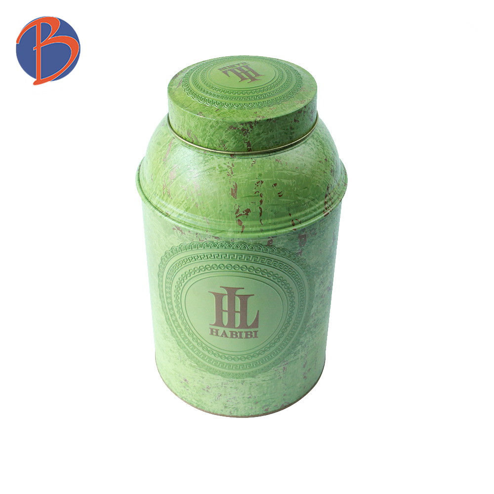 Wholesale round tea packaging canister tea tin