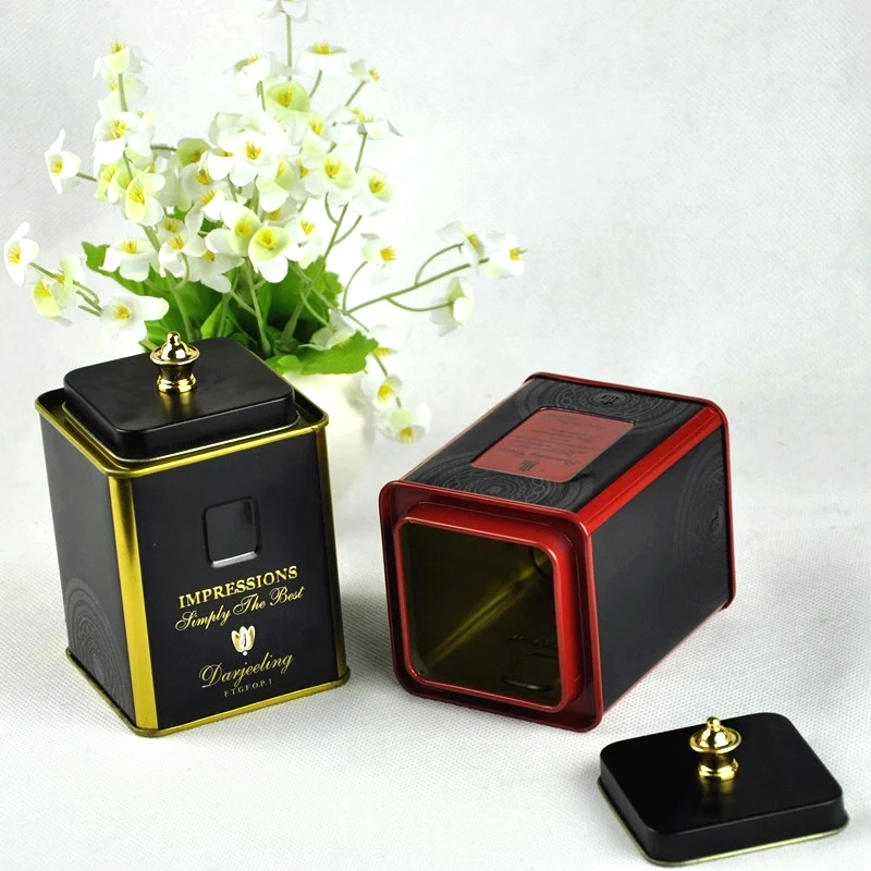 Wholesale Custom Printed Embossed Souvenir Tea Storage Box Square Gift Metal Tin Box