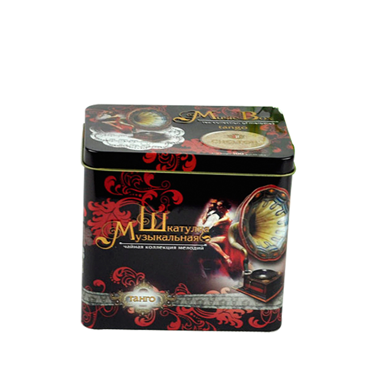 Wholesale rectangular tea tin giftbox with music device