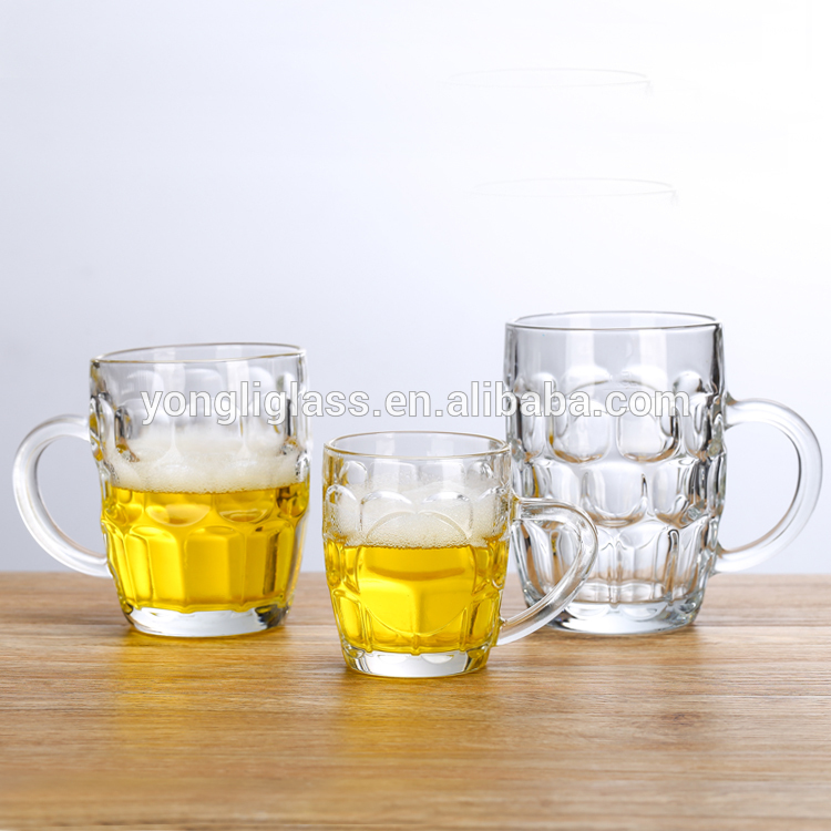 480ml/580ml/280ml Hot Selling Clear Beer Mugs with Handle, Pineapple Shape Beer Glass Cups With Custom logo