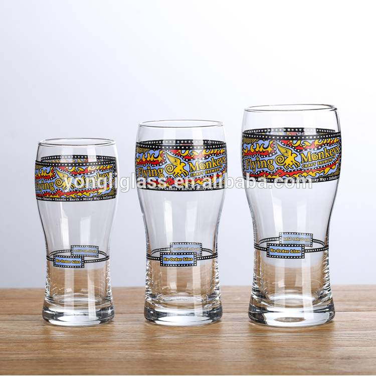 Wholesale Barware Craft 350ml/450ml/550ml novel pilsner beer glass,Custom logo drinking glasses steins
