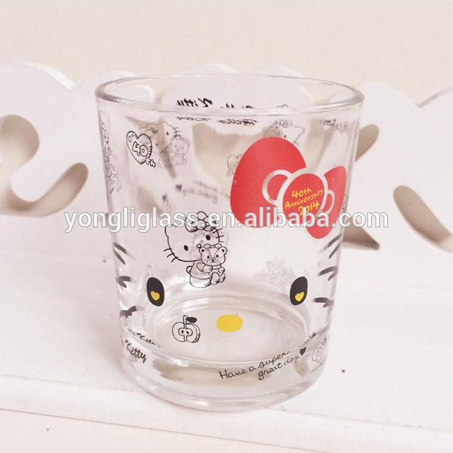 Factory price Hello Kitty Beer glass, diy printing wine glasses, hand blown glass beer mugs/ bar glassware