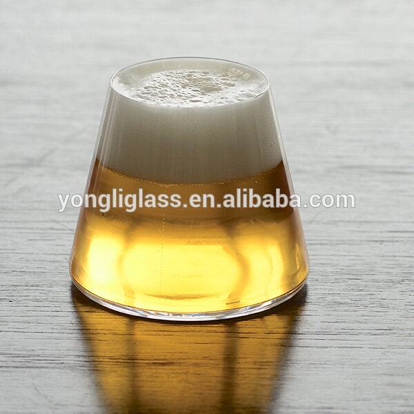 2015 high quality 400ml glass beer bottle, round glass cup for black beer, coffee beer cup for bar/ coffee room