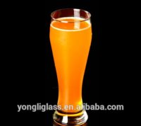 High volume beer glass cup , custom beer glass can decal logo/tulip beer glass