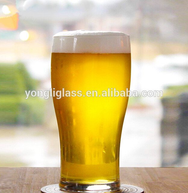 Mouth Blown High Quality Clear Beer Glass With Decal,Hot Sale World Cup Beer Glass
