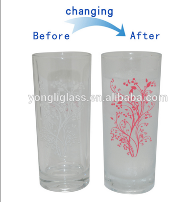 Guangzhou manufacturer hot selling cold color changing glass,color changing mug hot cold