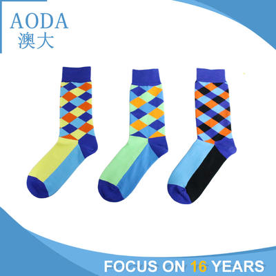 New Apparel crew socks custom mens dress business work colorful pattern cotton funky gay men sock