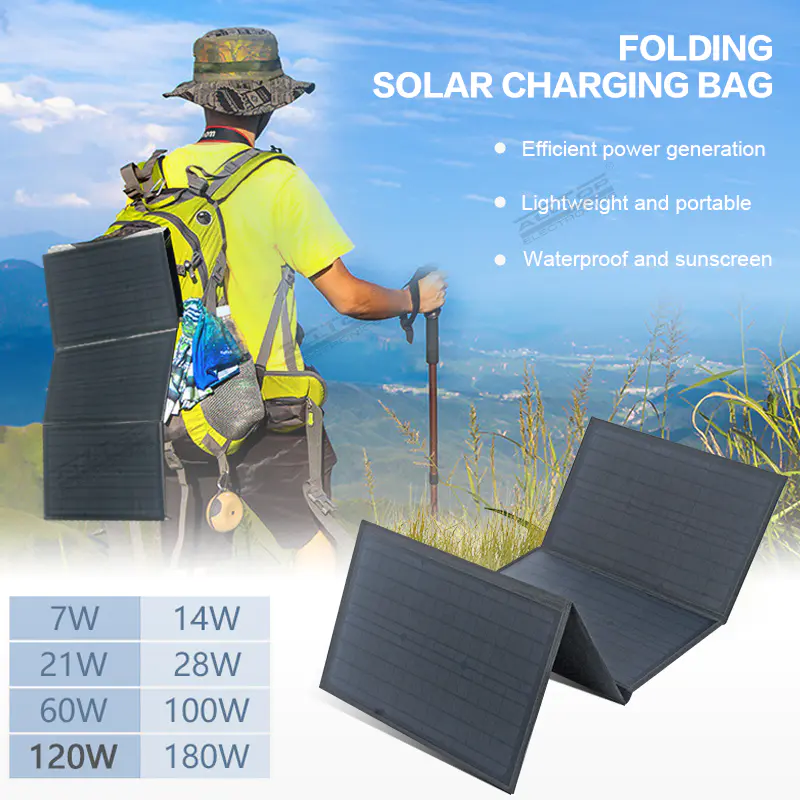 ALLTOP Foldable Solar panel Kit 100W Portable Outdoors Waterproof Solar Panel for with Battery