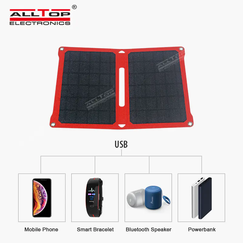 ALLTOP Waterproof fabric portable foldable blanket 14w folding solar panel with short circuit protection