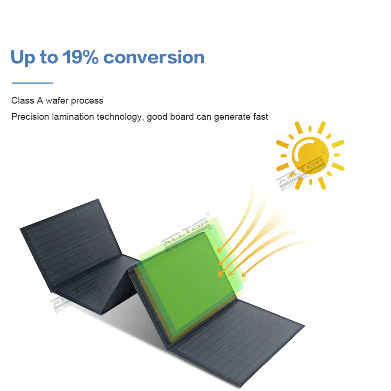 ALLTOP High efficient power generation waterproof sunscreen 60w folding solar panel with overoltage protection