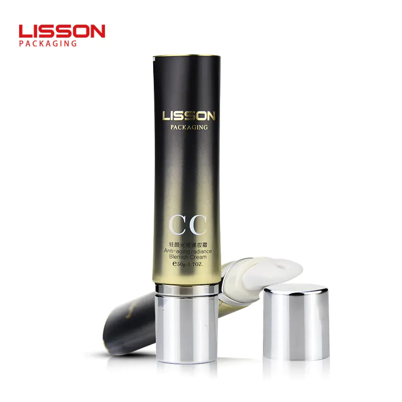 50ml custom cosmetic makeup tube packaging with cool ceramic applicator for bb cream