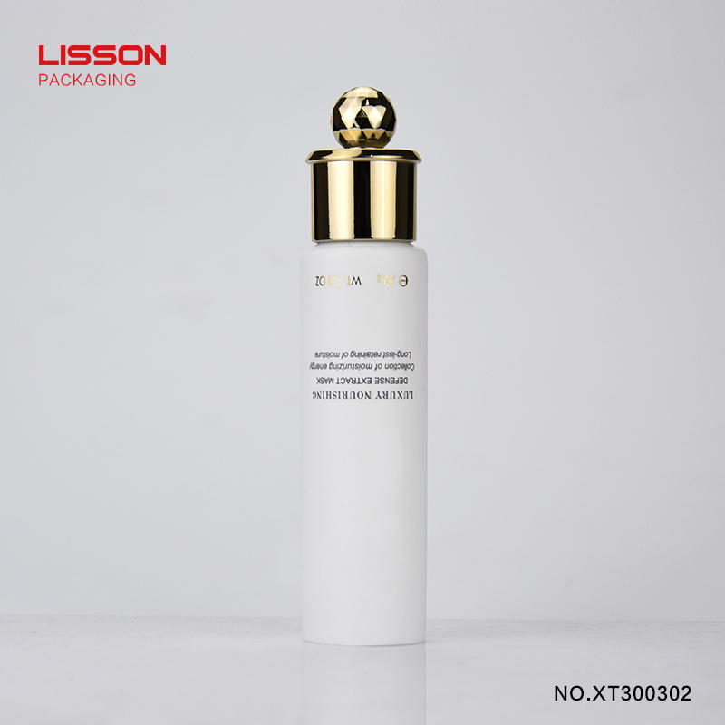 30ml PE Cosmetic Plastic Soft hand lotion recycle tubes packaging With Gold-Plated Screw Cap