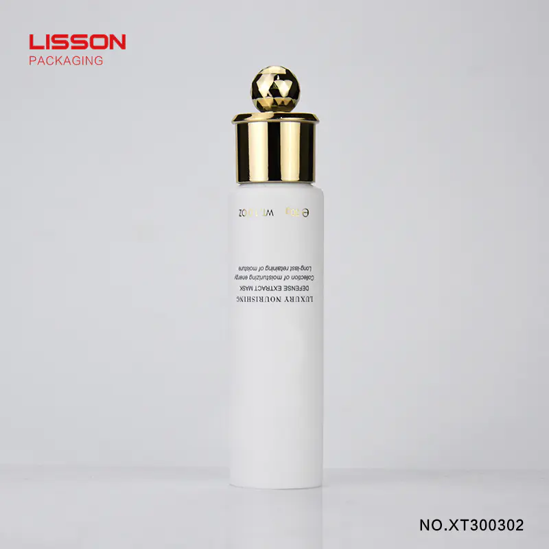 30ml PE Cosmetic Plastic Soft hand lotion recycle tubes packaging With Gold-Plated Screw Cap