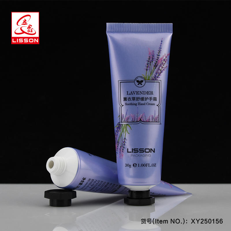 30g luxury cosmetic packaging tube with metal cap for Hand cream