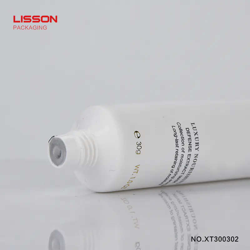 30ml PE Cosmetic Plastic Soft hand lotion recycle tubes packaging With Gold-Plated Screw Cap