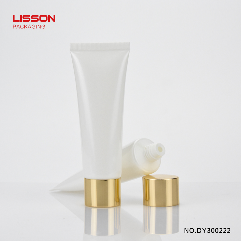 D30mm white color without printed cosmetic packaging tube with metal cap