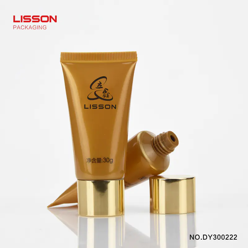 30g luxury cosmetic packaging tube with metal cap for Hand cream
