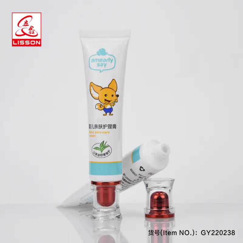 Empty Kitty Cosmetic Tube Packaging With Luxury Ending Acrylic Cap
