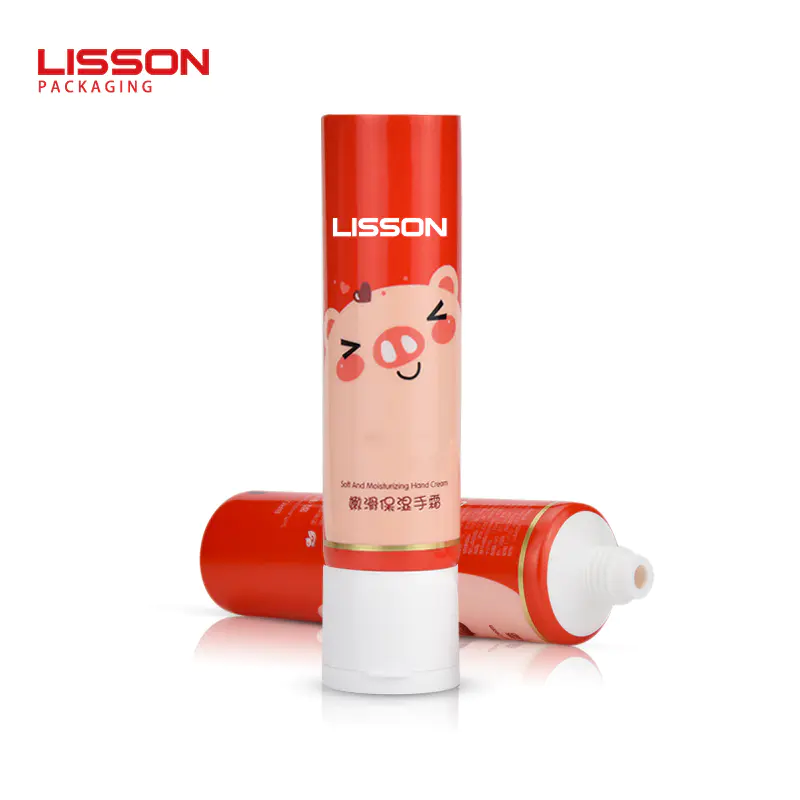50ml Empty custom skincare hand cream tube packaging with anti-bacterial flip top cap