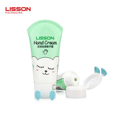 ldpe soft plastic hand cream tube with foot shape flip top cap