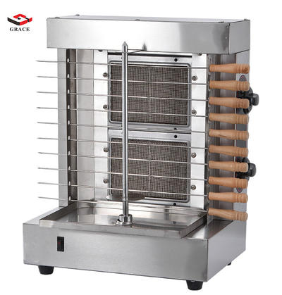 Automatic 2 Burners Machine with 10 Side Kebab Skewers Burners Propane Gas