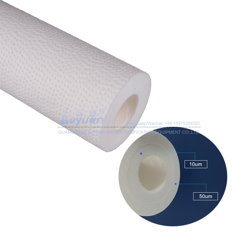 Double layers spun filter polypropylene 10 & 50 micron PP sediment filter cartridge for pre RO water filter replacement