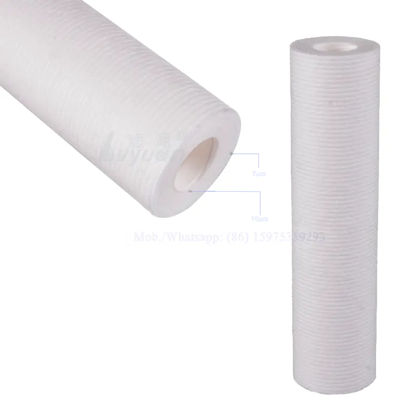 Double layers microns filtration (5 micronx10 micron) spun polypropylene filter cartridge for water treatment purification