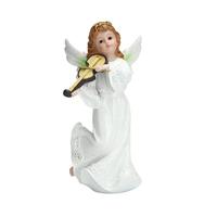 Holding a yellow violinwhite clothes Little Angels Models Resin Craft Antique Colorful Angel Figurine Crafts
