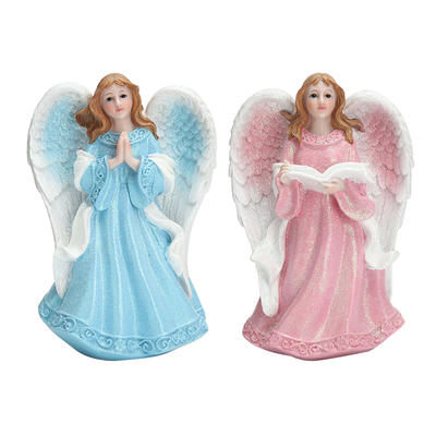 Handicraft home decoration Europe Style Resin Craft Antique Church Use Purpose Colorful Angel sculpture
