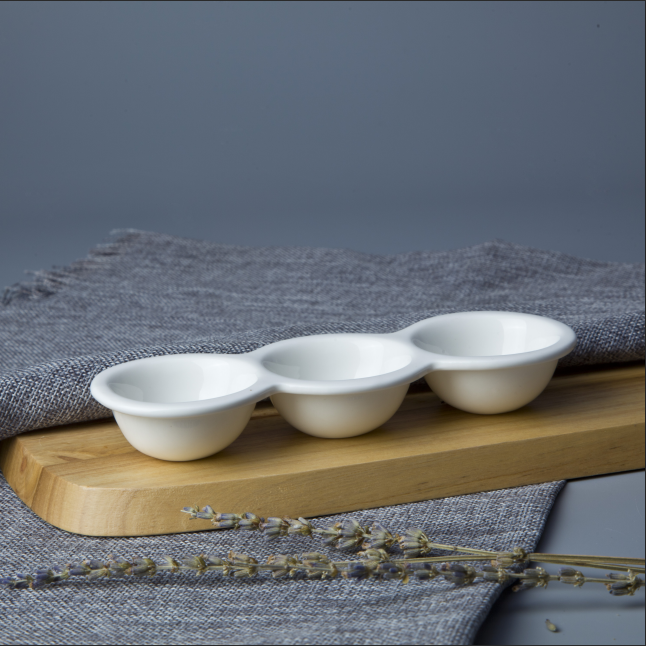 Ceramic new innovation crockery tableware three holes egg tray