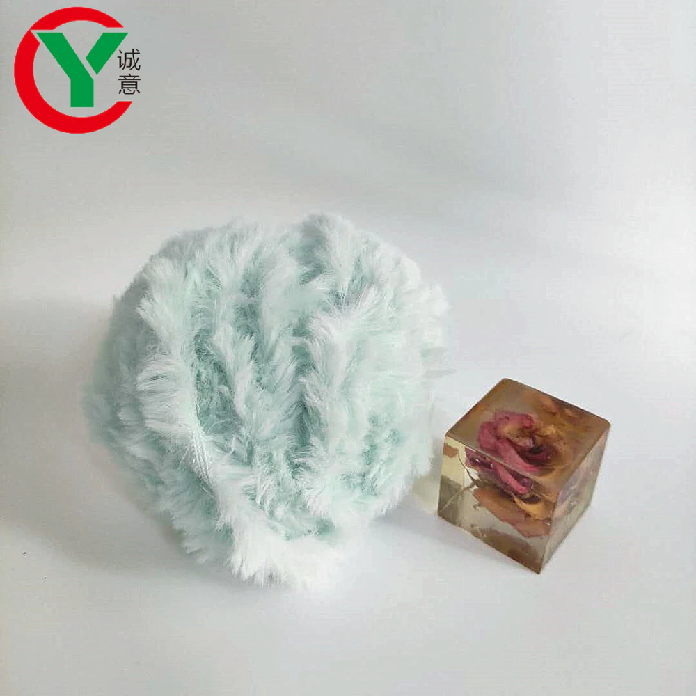 100%polyester animal fur hand knitting yarn fancy polyester scarf hat blended fake fur yarn