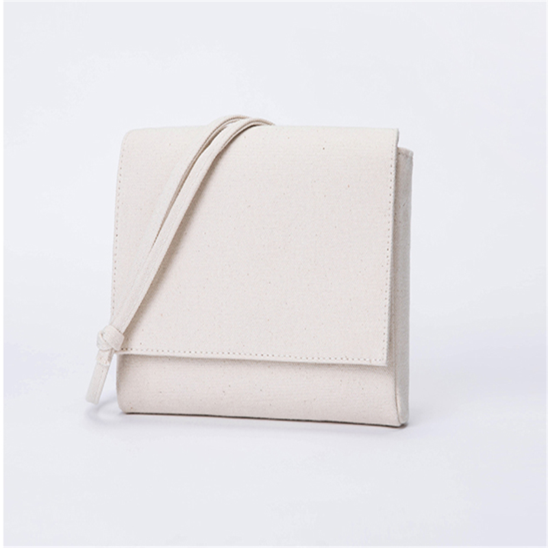 White Canvas Bag Shoulder Messenger Fairy Small Square Bag Temperament Wild Casual Bag