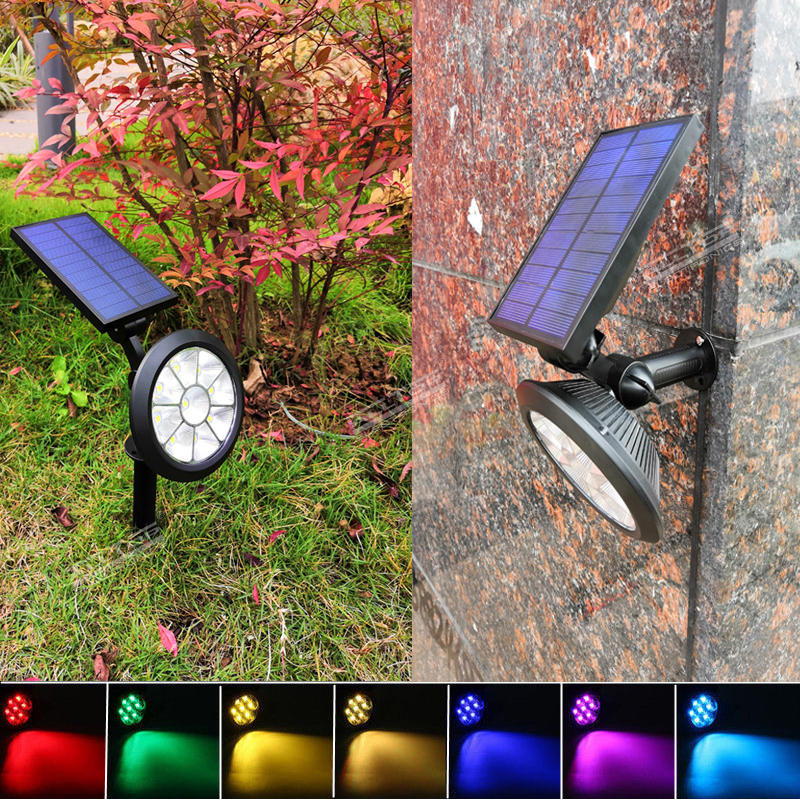 ALLTOP New Solar Spotlight LED Landscape Lamps solar Garden lights with RGB change