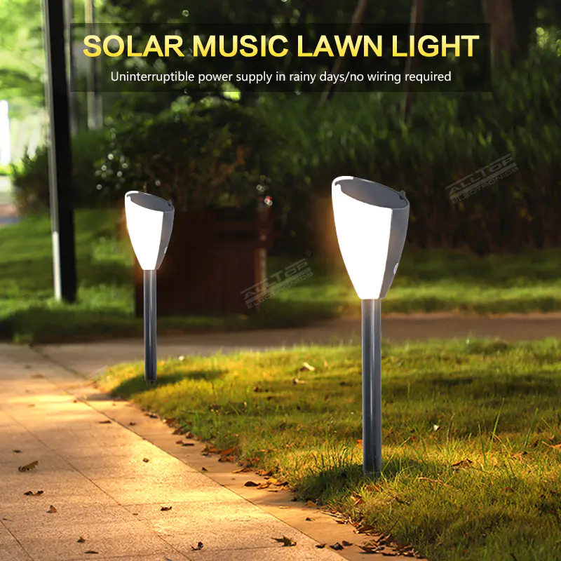 ALLTOP High Lumen ABS plastic LED Solar Yard Garden Lawn Landscape Lighting Waterproof Solar Outdoor Path Light Music Lamp