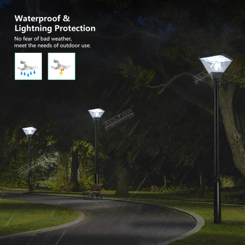 ALLTOP Outdoor waterproof ip65 smd 20w led solar post top garden light for park road lighting