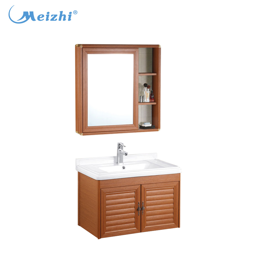 Modern chinese antique aluminum bathroom vanity cabinets with mirror and basin