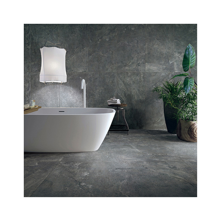 Large Ceramic Floor Tiles Dark Grey Rustic Bathroom Tiles