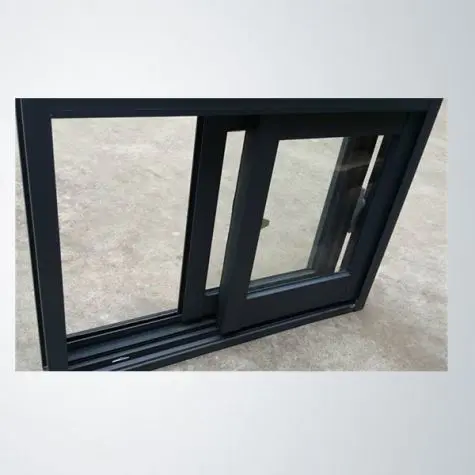 Single Clear Tempered Glass Aluminum Frame Black Color Aluminum Sliding Window