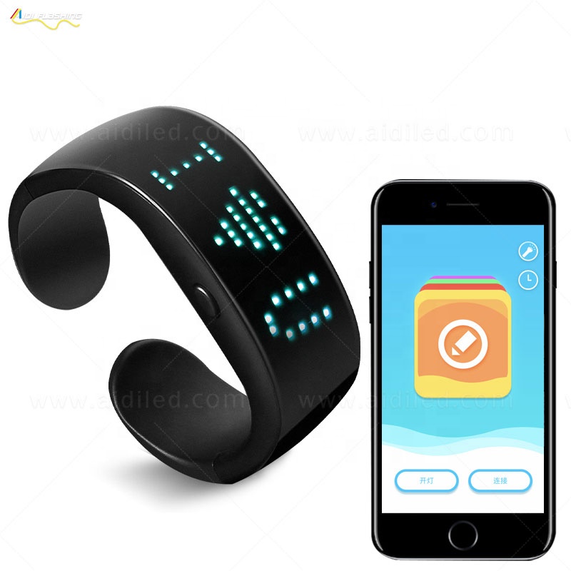 APP Control Led Flashing Party Bracelet Connect With MobileRechargeable Led Wristband Bracelet