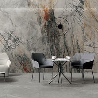 Monet Glazed Marble Large Size Jumbo Slab Villa tiles Dark Polished Granite Countertop Design Italian Porcelain tiles