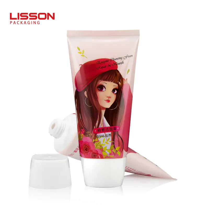 160ml Cosmetic Soft Plastic face wash Tube Packaging With Screw Cap