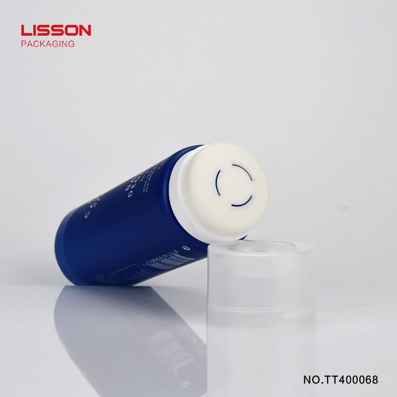 White plastic cosmetic packaging tube with silicon applicator for massage oil
