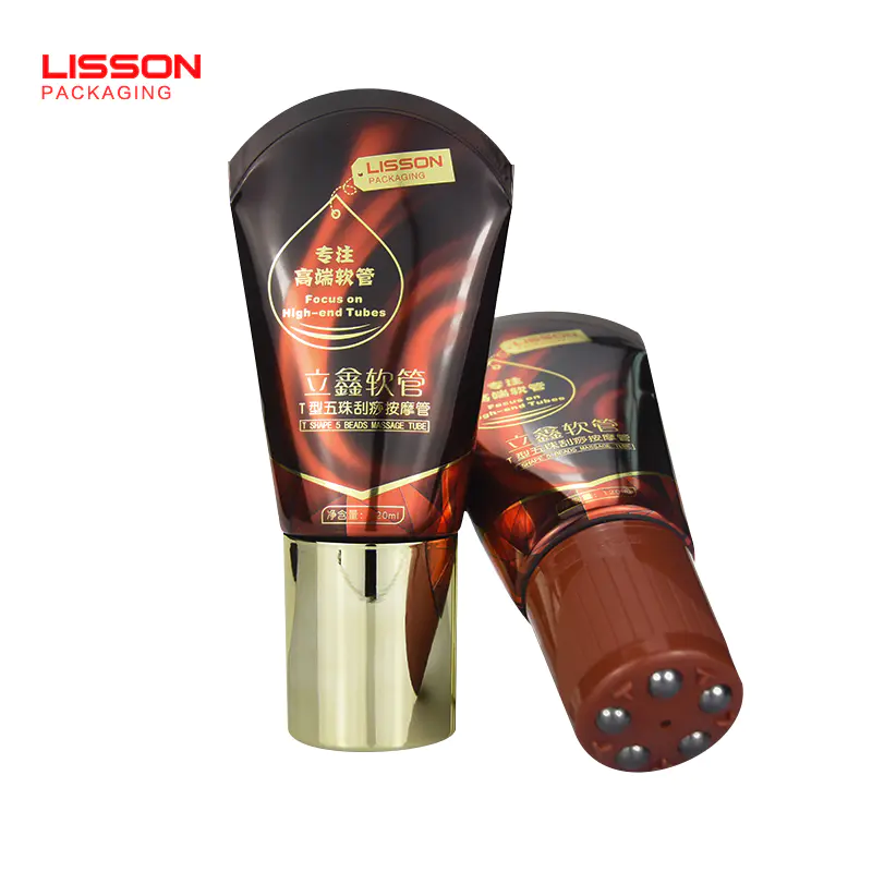 150g body massage oil tube packaging slim squeeze tube with five rollers ball