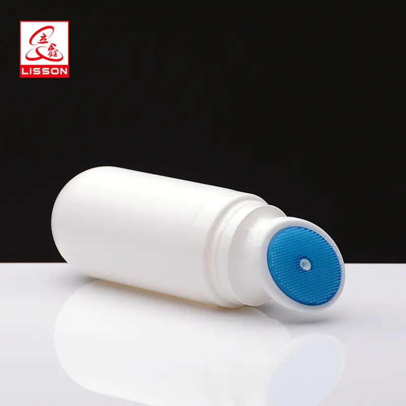 125ml cosmetic packaging tube face wash container with rubber brush for facial cleanser